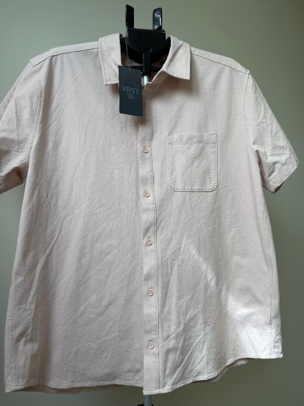 VRST REFINED KNIT BUTTON DOWN MENS XL LIGHT PINK